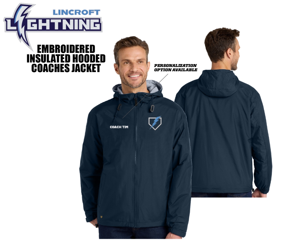 LIGHTNING EMBROIDERED INSULATED COACHES HOODED JACKET by PACER
