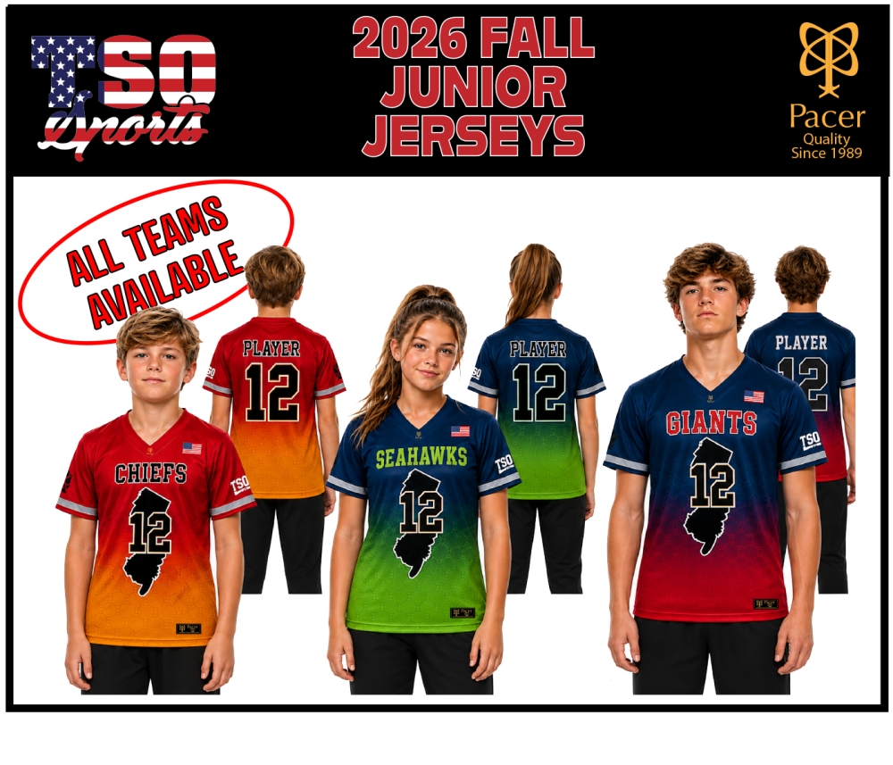 TSO FOOTBALL 2026 FALL JUNIORS DIVISION JERSEY by PACER
