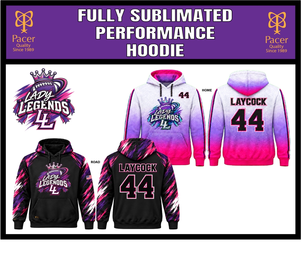 LEGENDS OFFICIAL FULLY SUBLIMATED PERFORMANCE HOODIE by PACER