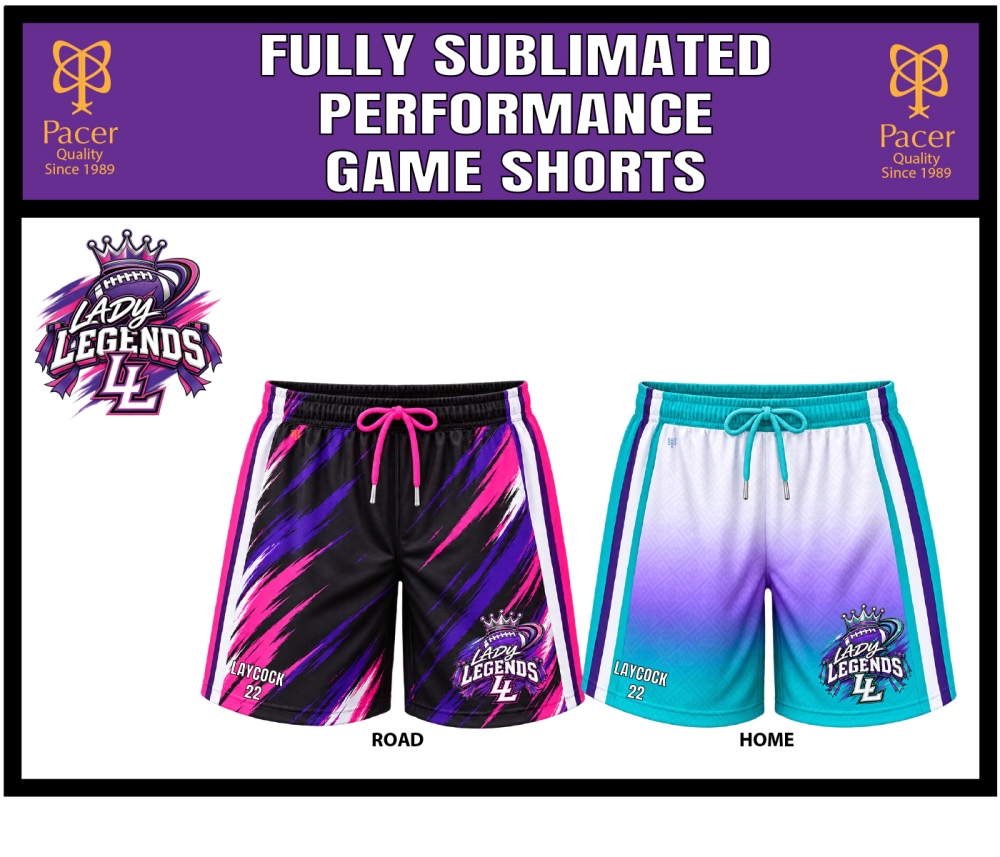 LEGENDS OFFICIAL 100% SUBLIMATED REPLICA SHORTS by PACER