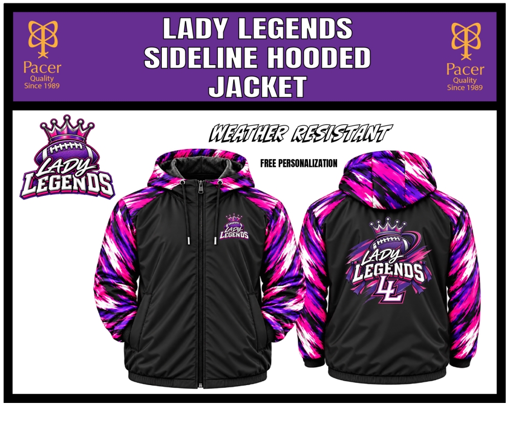 LEGENDS SUBLIMATED WEATHER RESISTANT HOODED SIDELINE JACKET by PACER