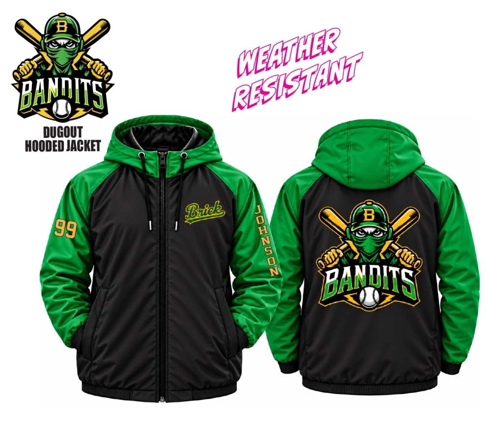 BANDITS DUGOUT WEATHER RESISTANT HOODED JACKET by PACER