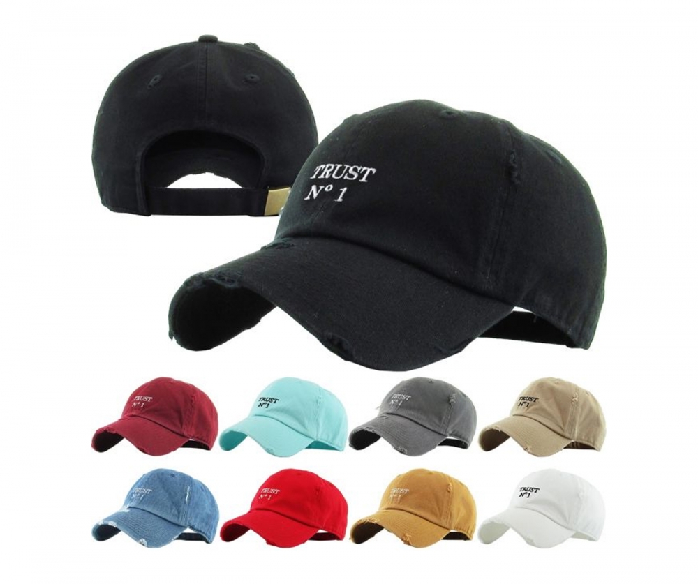 TRUST NO 1 DISTRESSES DAD HAT by Pacer