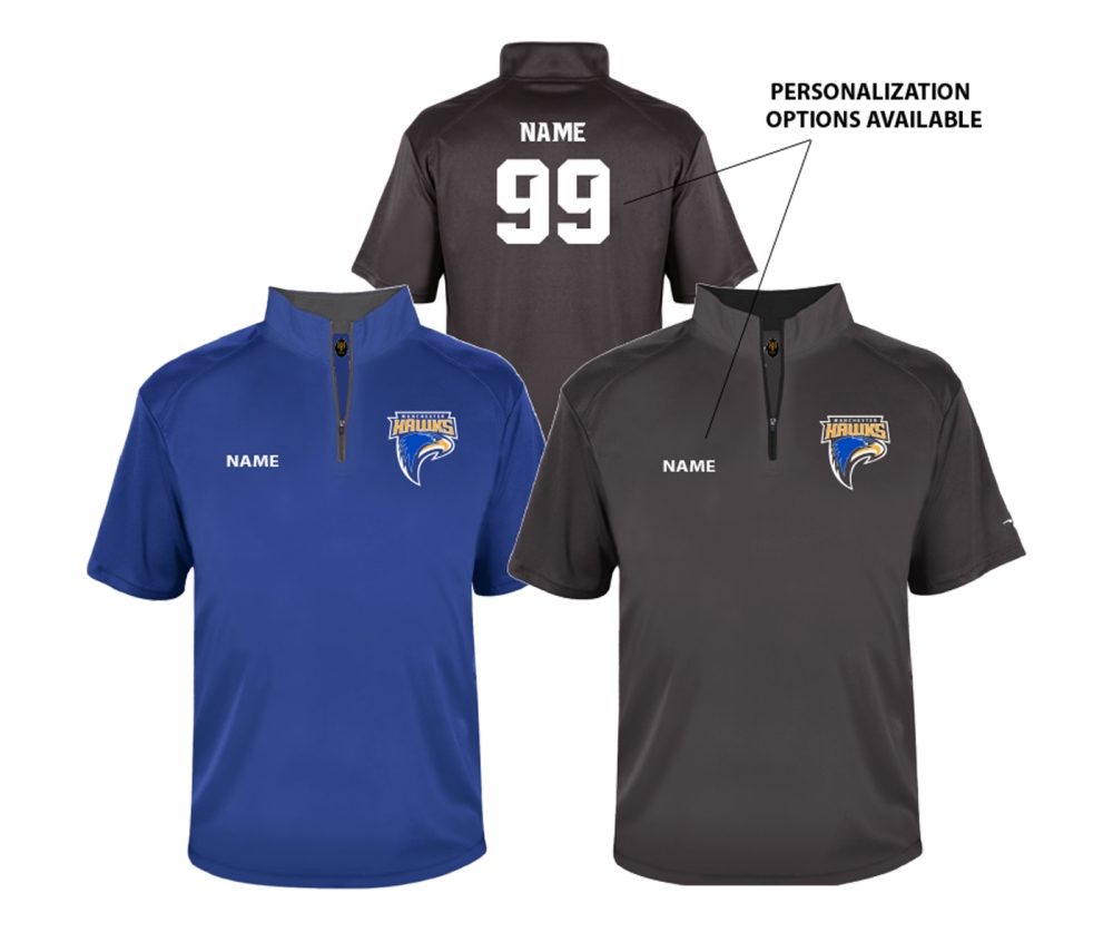 HAWKS OFFICIAL 1/4 ZIP SHORT SLEEVE PERFORMANCE CAGE JERSEY  by PACER