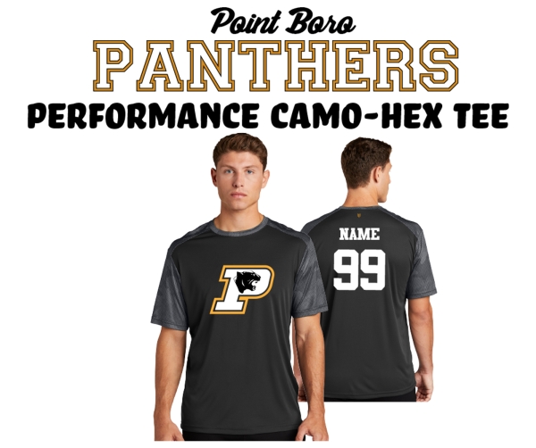 POINT BORO PANTHERS PERFORMANCE CAMO-HEX TEE by PACER