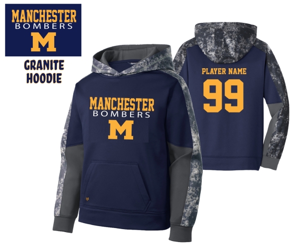 MAN BOMBERS GRANITE PERFORMANCE FLEECE HOODIE by PACER