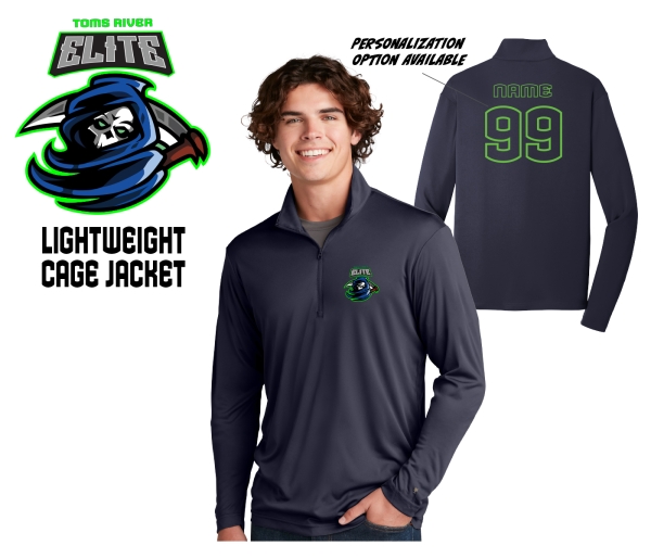 TR ELITE 1/4 ZIP LONG SLEEVE LIGHT WEIGHT CAGE JACKET  by PACER