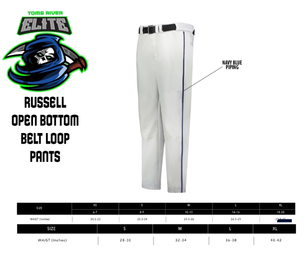 TOMS RIVER ELITE ON-FIELD PANTS by RUSSELL