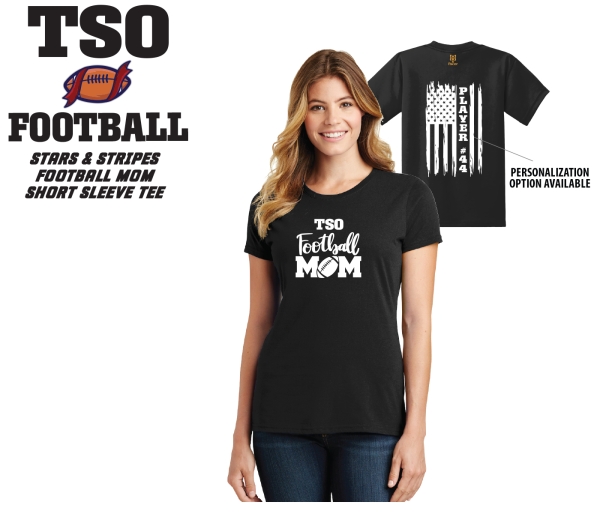 TSO FOOTBALL MOM STARS & STRIPES SHORT SLEEVE COTTON TEE by PACER