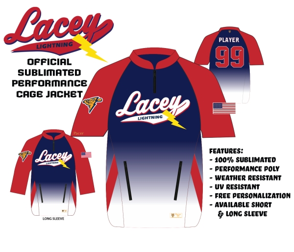 LIGHTNING OFFICIAL ON-FIELD 1/4 ZIP PERFORMANCE CAGE JACKET  by PACER