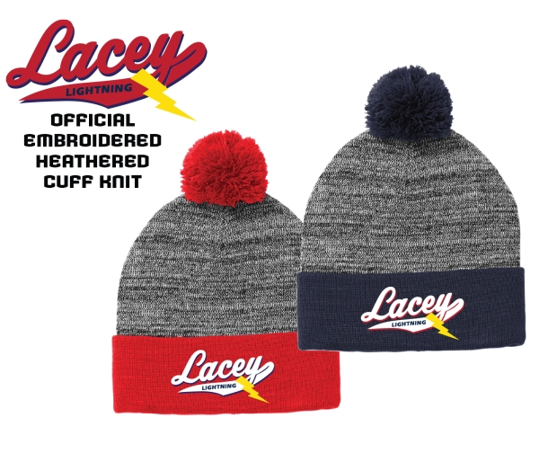 LIGHTNING EMBROIDERED HEATHERED CUFF KNIT by PACER