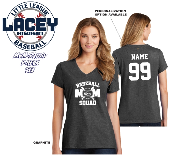 LLL OFFICIAL MOM SQUAD COTTON V-NECK TEE by PACER