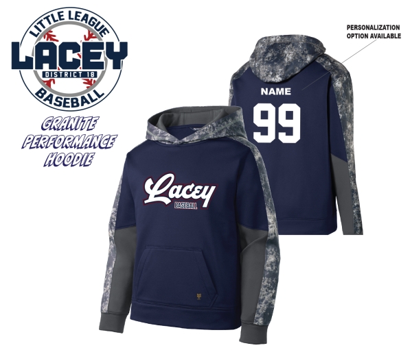 LACEY LITTLE LEAGUE GRANITE PERFORMANCE FLEECE HOODIE by PACER