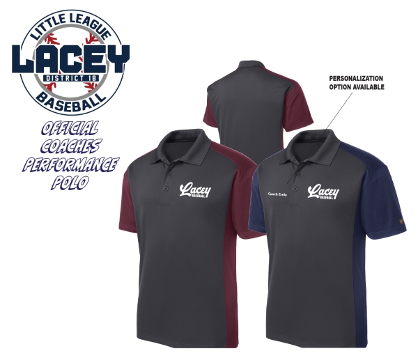 LACEY LITTLE LEAGUE EMBROIDERED PERFORMANCE POLO SHIRT by PACER