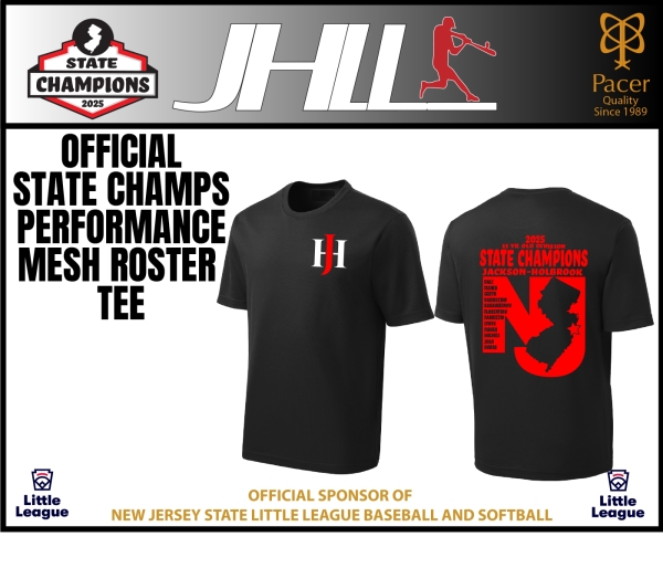JHLL OFFICIAL STATE CHAMPIONSHIP PERFORMANCE MESH ROSTER TEE by PACER