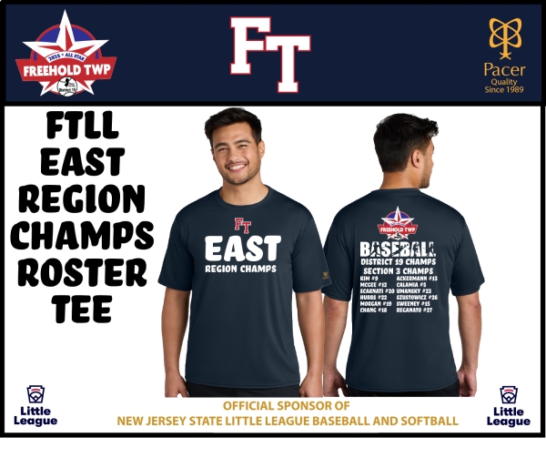 FTLL OFFICIAL EAST REGION/D19/SEC3 CHAMPIONSHIP ROSTER TEE by PACER