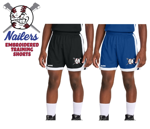 NAILERS EMBROIDERED PERFORMANCE TRAINING SHORTS by PACER