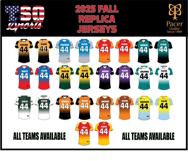 TSO FOOTBALL OFFICIAL FALL 25 REPLICA ON-FIELD JERSEY by PACER