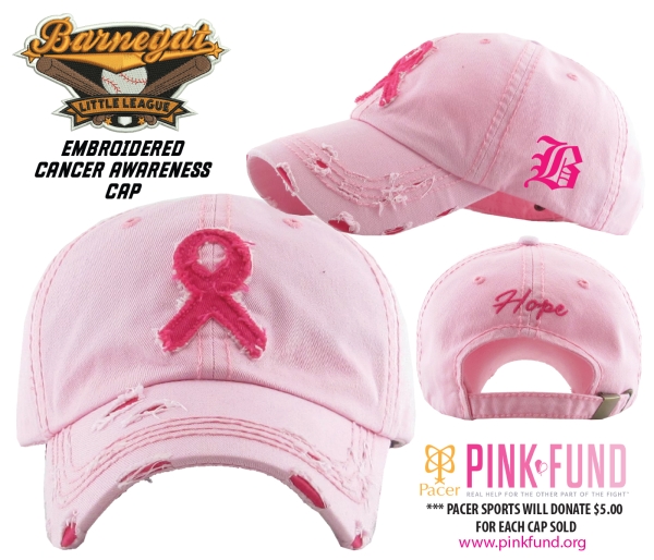 BLL CANCER AWARENESS DISTRESSED PINK-FUND CAP by PACER