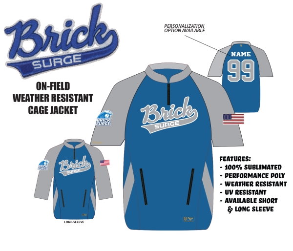 SURGE ON-FIELD 1/4 ZIP WEATHER RESISTANT CAGE JACKET  by PACER