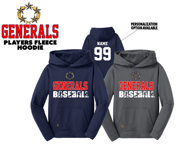 GENERALS OFFICIAL PLAYER FLEECE HOODIE COLLECTION by PACER