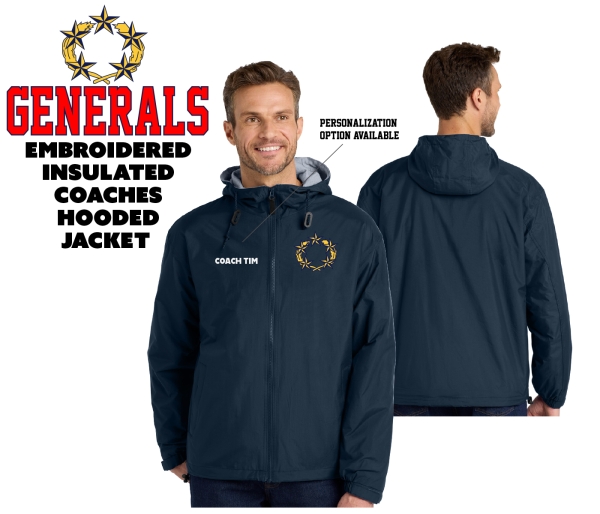 GENERALS EMBROIDERED INSULATED COACHES HOODED JACKET by PACER