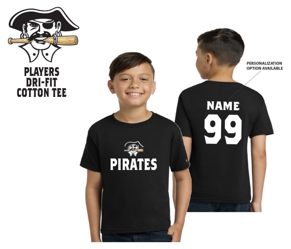PIRATES PLAYERS DRI-FIT COTTON TEE by PACER