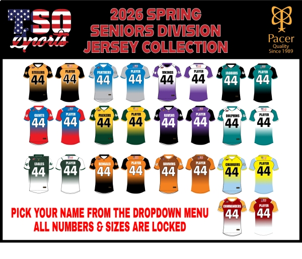 TSO FOOTBALL 2026 SPRING SENIOR DIVISION JERSEY by PACER