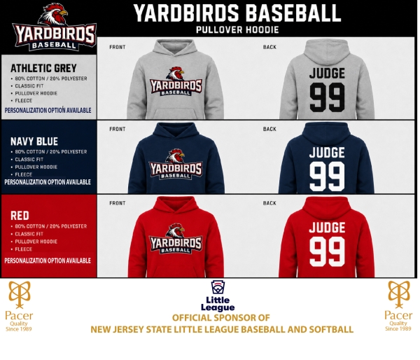 YB OFFICIAL PLAYER FLEECE HOODIE COLLECTION by PACER