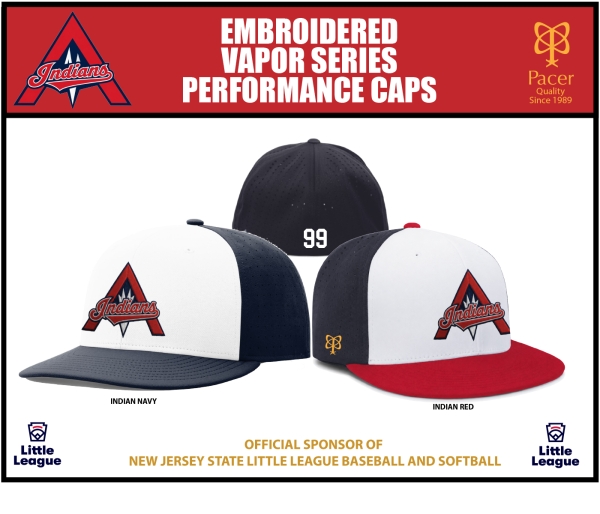 INDIANS OFFICIAL ON-FIELD VAPOR SERIES FITTED CAPS by Pacer