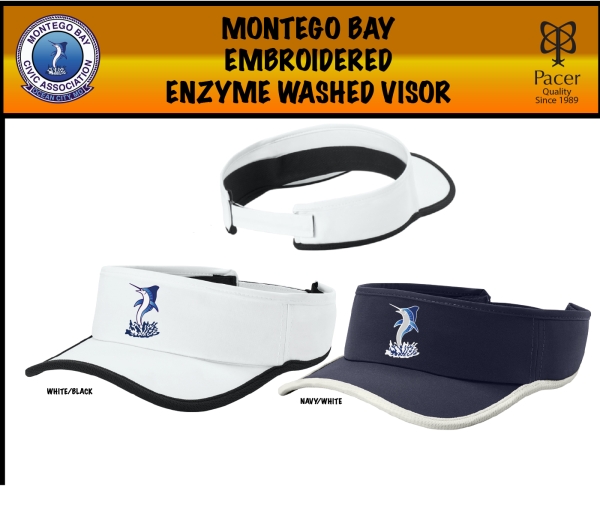 MONTEGO BAY OFFICIAL  EMBROIDERED ENZYME WASHED VISOR by PACER