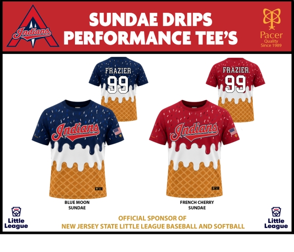 INDIANS SUNDAE DRIPS PERFORMANCE TEE COLLECTION by PACER