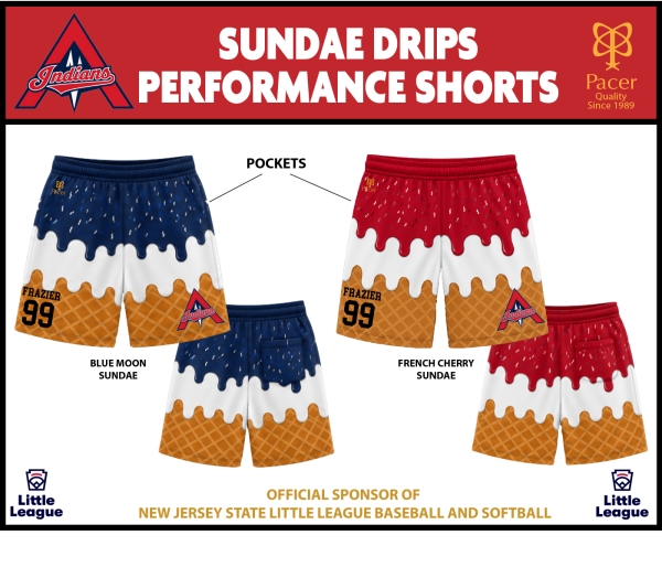 INDIANS DRIPS SUNDAE PERFORMANCE SHORTS COLLECTION by PACER