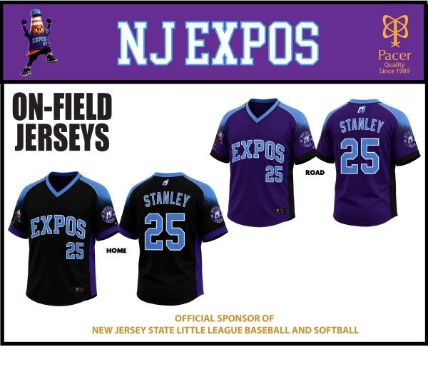 EXPOS OFFICIAL ON-FIELD GAME JERSEYS  by PACER