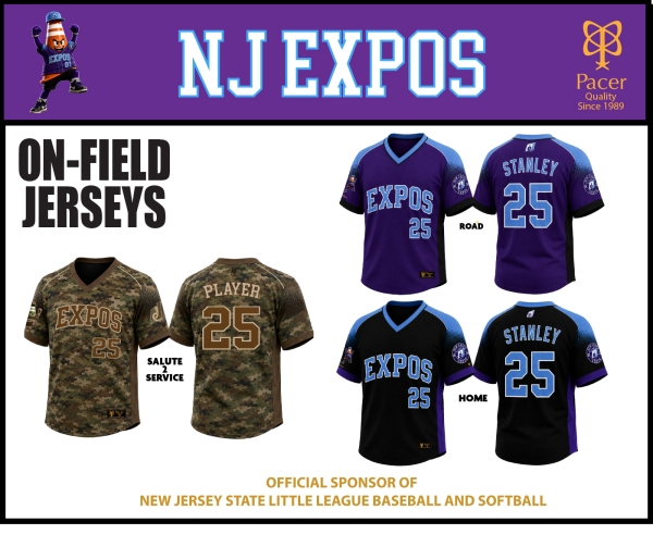 EXPOS OFFICIAL ON-FIELD GAME JERSEYS  by PACER