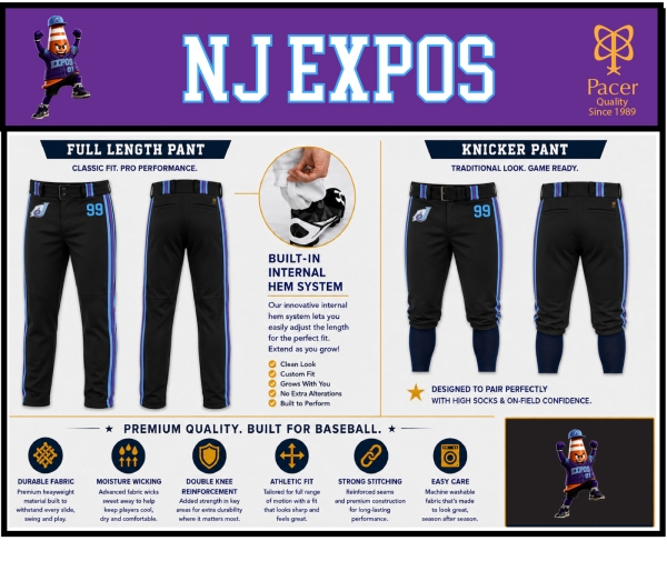 EXPOS FULLY SUBLIMATED ON-FIELD PANTS by PACER