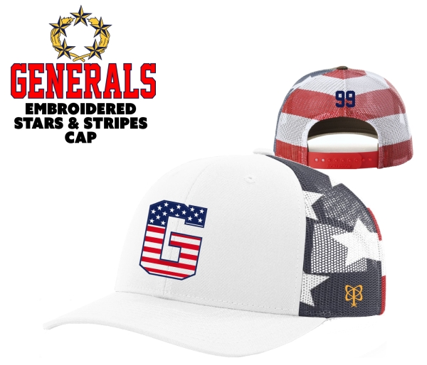 GENERALS OFFICIAL EMBROIDERED STARS & STRIPES CAP by PACER