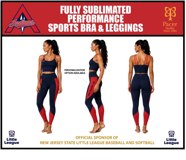 INDIANS SUBLIMATED PERFORMANCE LEGGINGS & SPORTS BRA by PACER