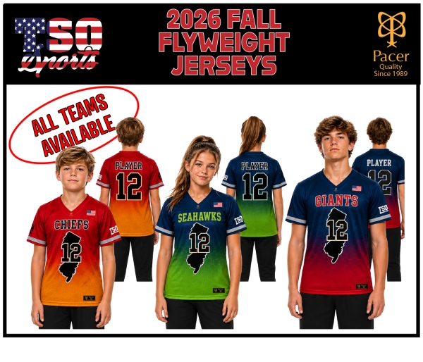 TSO FOOTBALL 2026 FALL FLYWEIGHT DIVISION JERSEY by PACER