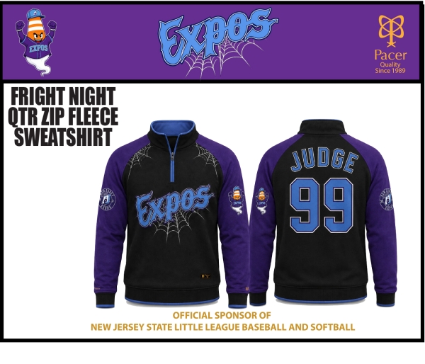 EXPOS FULLY SUBLIMATED FRIGHT NIGHT QTR ZIP FLEECE SWEATSHIRT by PACER