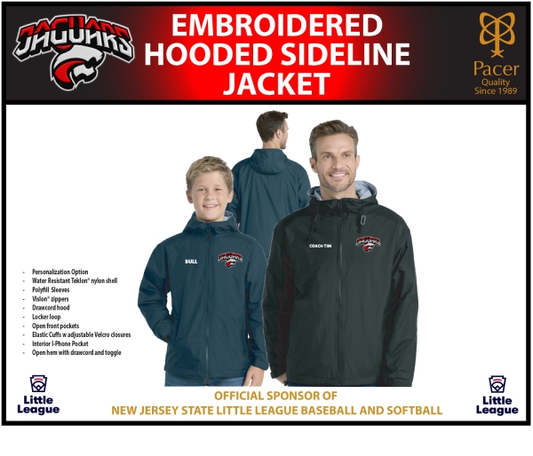 JYFC EMBROIDERED SIDELINE HOODED JACKET by PACER