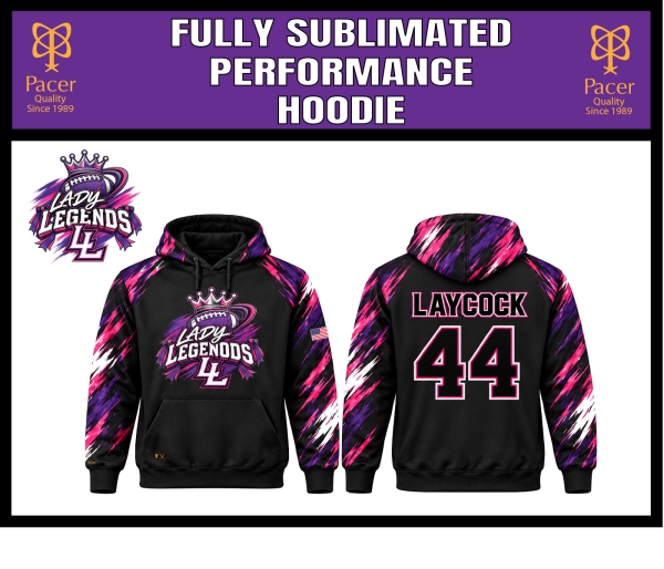 LEGENDS OFFICIAL 100% SUBLIMATED PERFORMANCE HOODIE by PACER