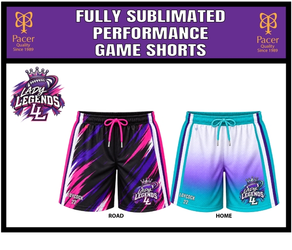 LEGENDS OFFICIAL 100% SUBLIMATED REPLICA SHORTS by PACER