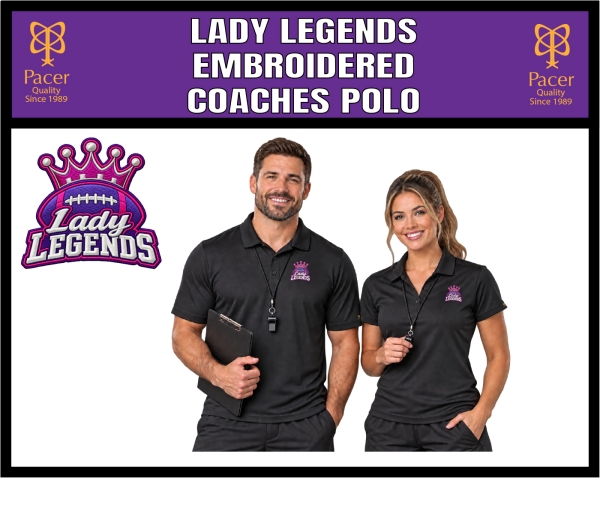 LEGENDS EMBROIDERED COACHES POLO by PACER