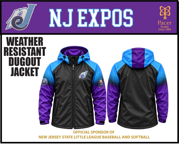 EXPOS SUBLIMATED WEATHER RESISTANT HOODED DUGOUT JACKET by PACER